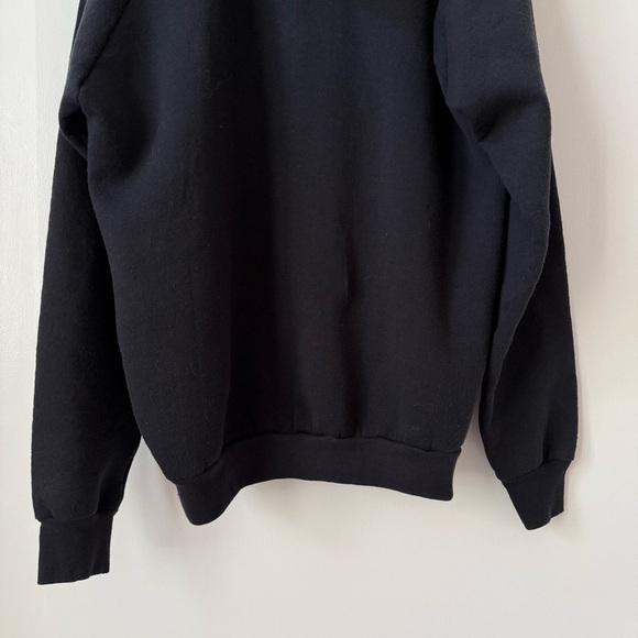 Vintage 90s Americana Made in USA Fruit of the Loom USA Flag Black Hoodie - Picture 8 of 9